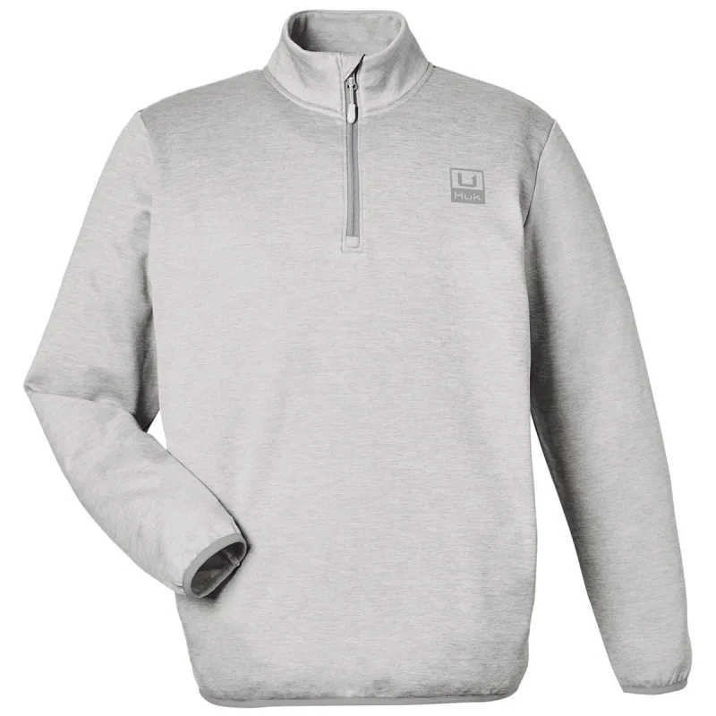 HUK Men's Harbormist Heather Cold Front Quarter-Zip made by Huk