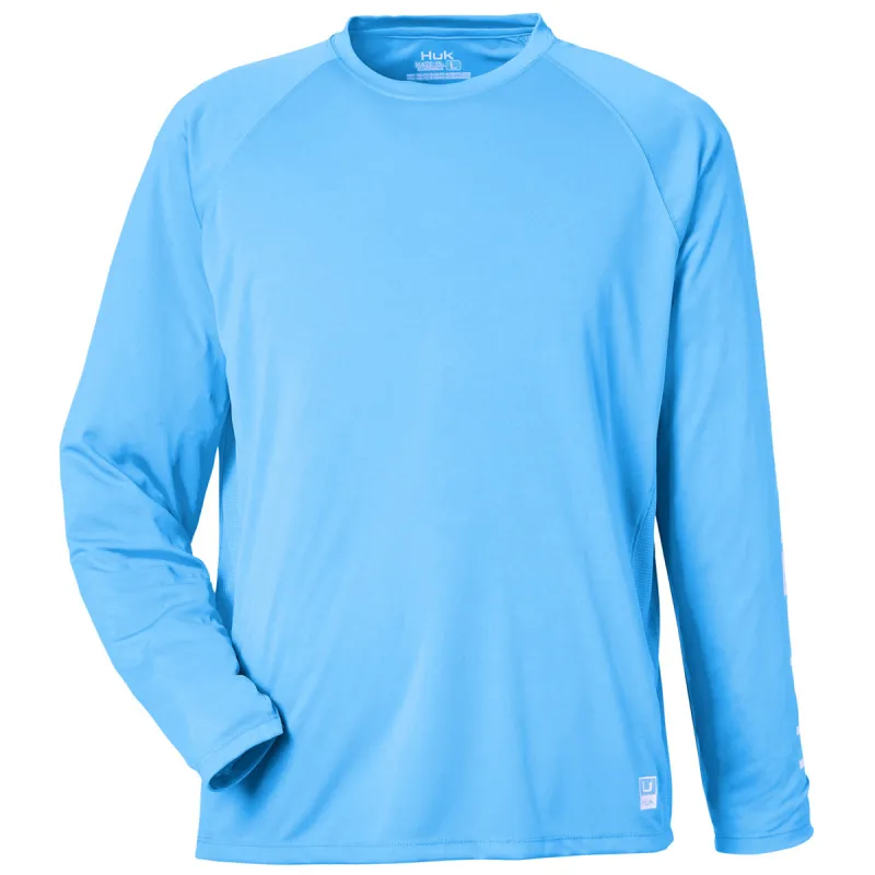 HUK Men's Marolina Blue Pursuit Long-Sleeve T-Shirt made by Huk