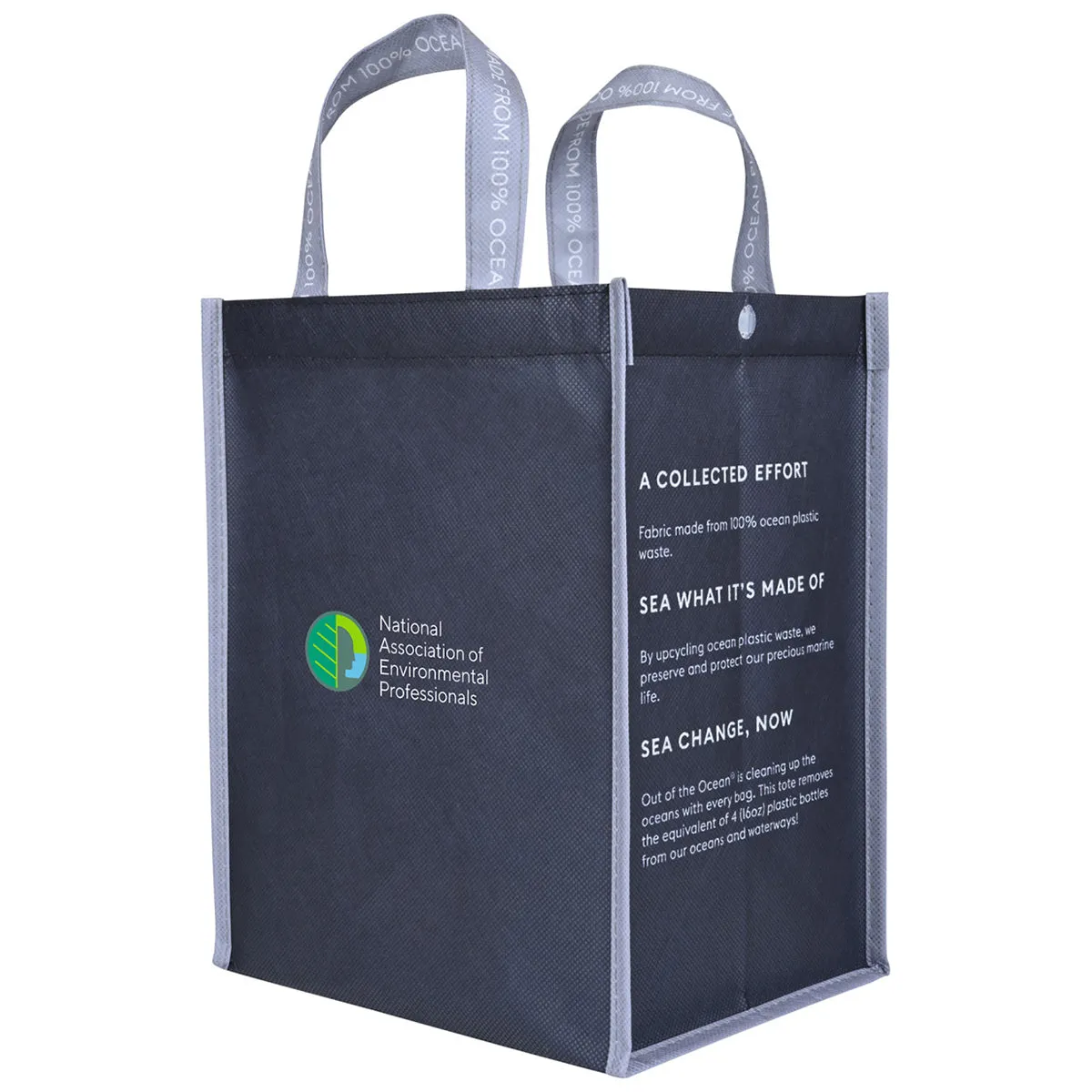 Out of the Ocean Black Reusable Lunch Shopper with Click N' Stay sold by Merchology product image thumbnail 3