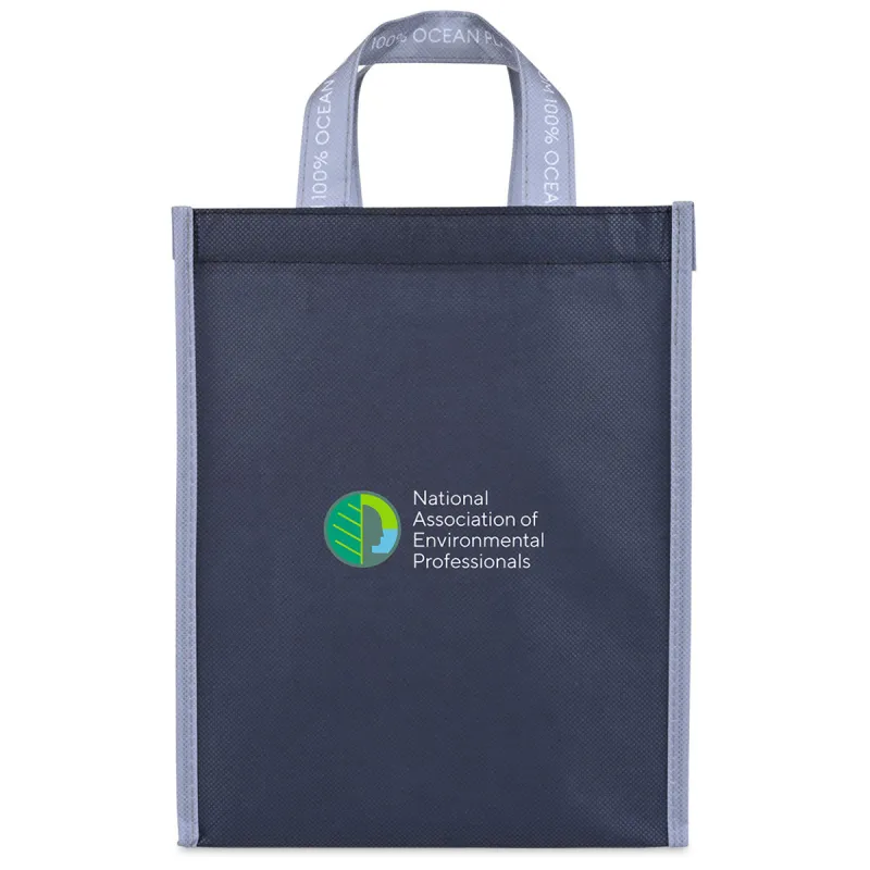 Out of the Ocean Black Reusable Lunch Shopper with Click N' Stay made by Merchology