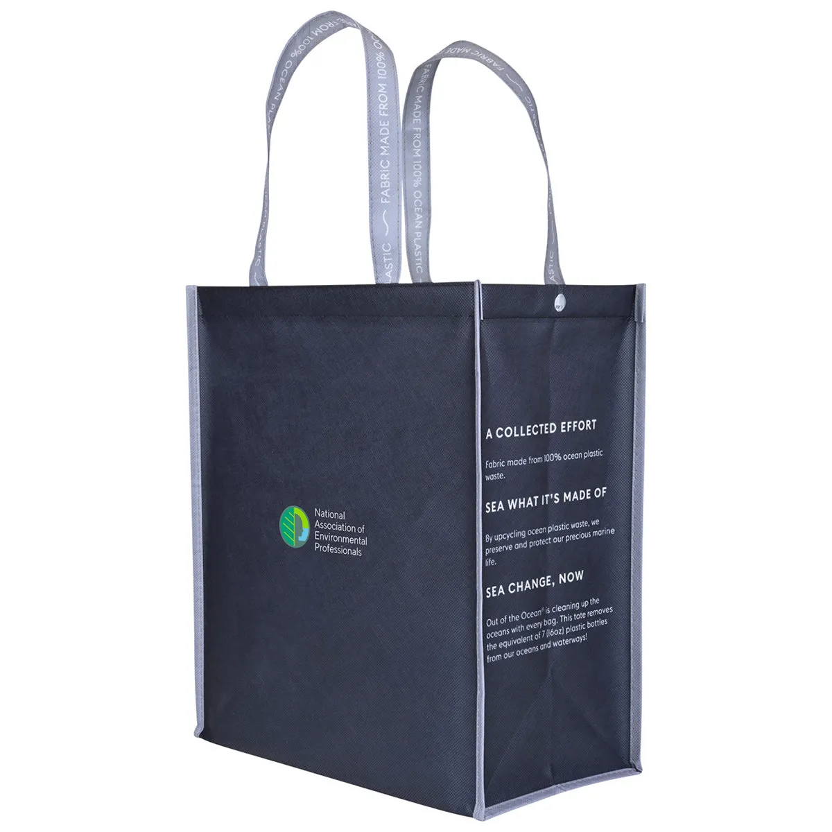 Out of the Ocean Black Reusable Large Shopper with Click N' Stay sold by Merchology product image thumbnail 3