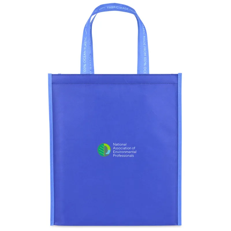 Out of the Ocean Navy Reusable Large Shopper with Click N' Stay made by Merchology