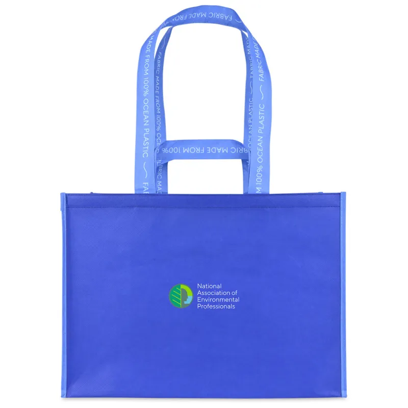 Out of the Ocean Navy Reusable XL Shopper with Click N' Stay made by Merchology