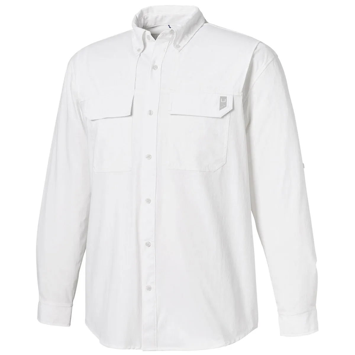 HUK Men's White Creekbed Long Sleeve Shirt sold by Merchology product image thumbnail 3