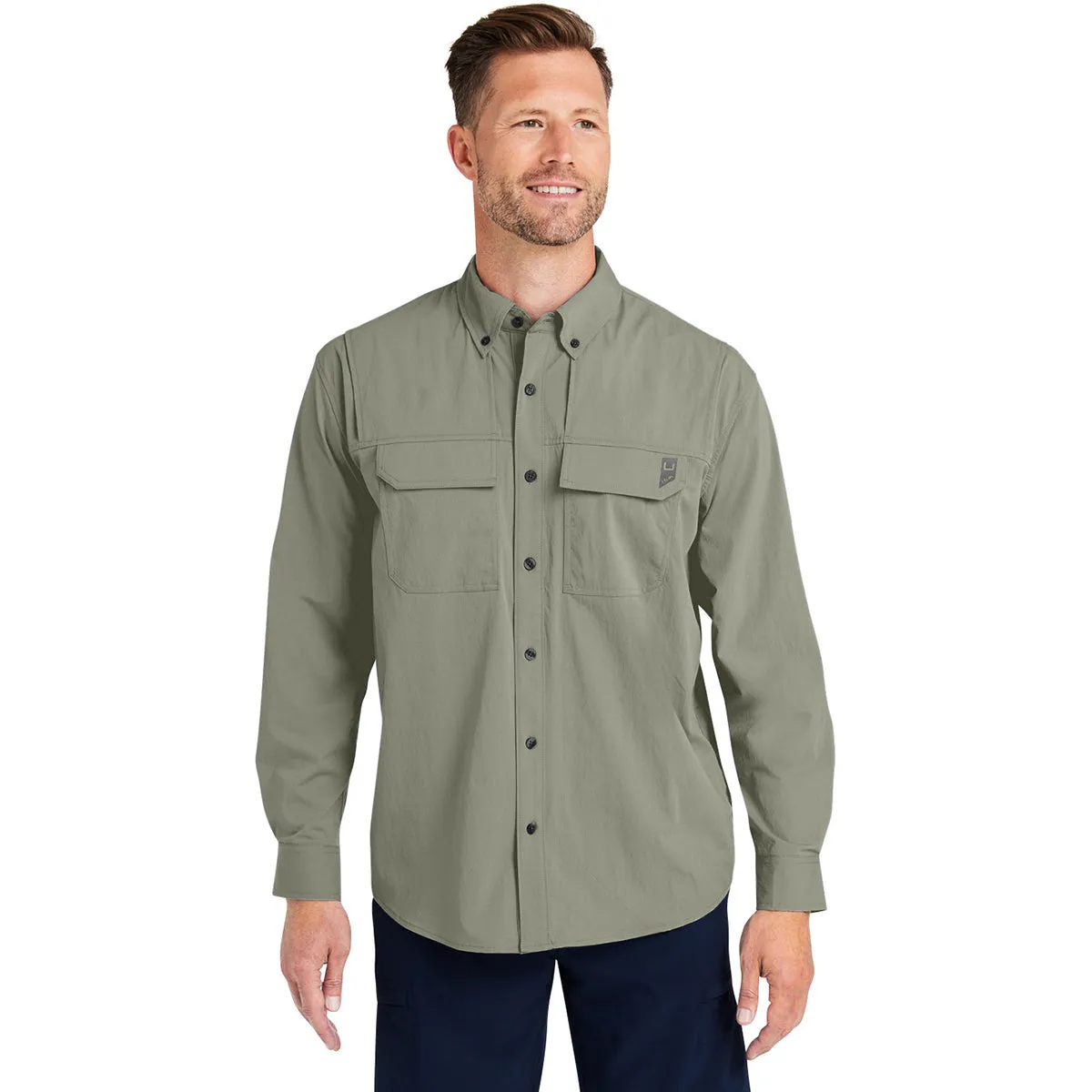 HUK Men's Moss Creekbed Long Sleeve Shirt sold by Merchology product image thumbnail 4