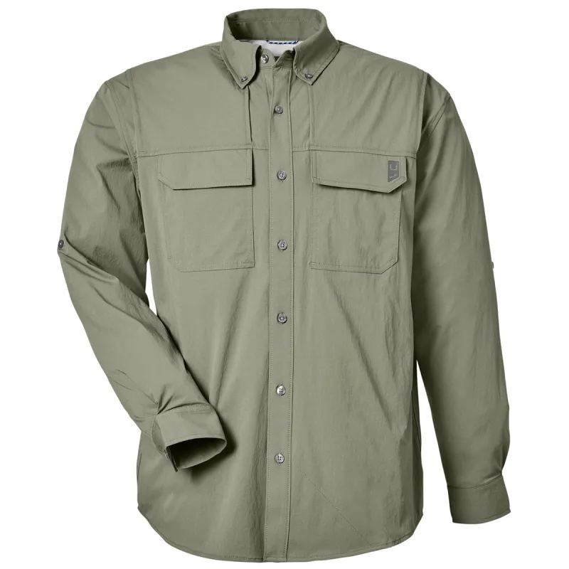 HUK Men's Moss Creekbed Long Sleeve Shirt made by Huk