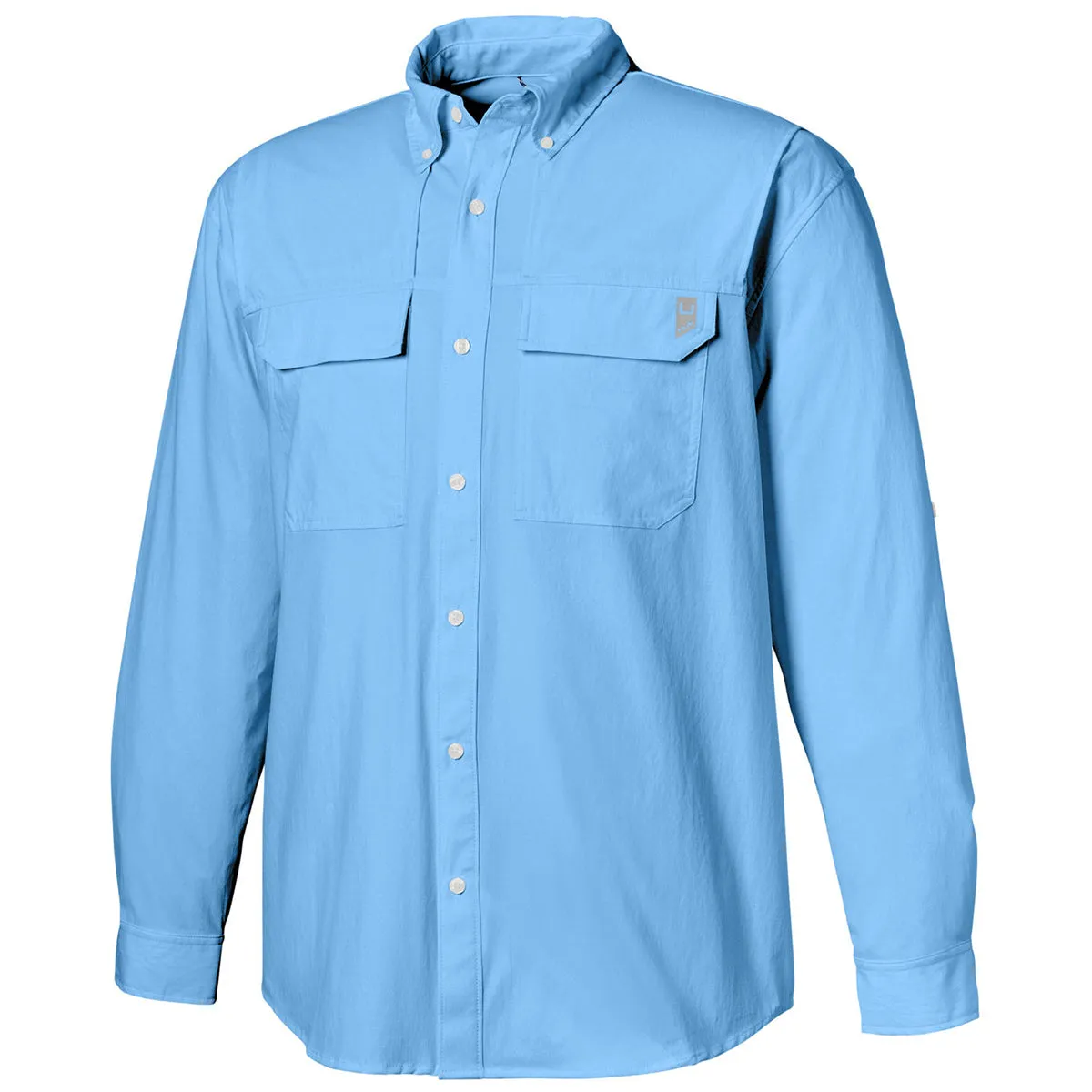HUK Men's Marolina Blue Creekbed Long Sleeve Shirt sold by Merchology product image thumbnail 3