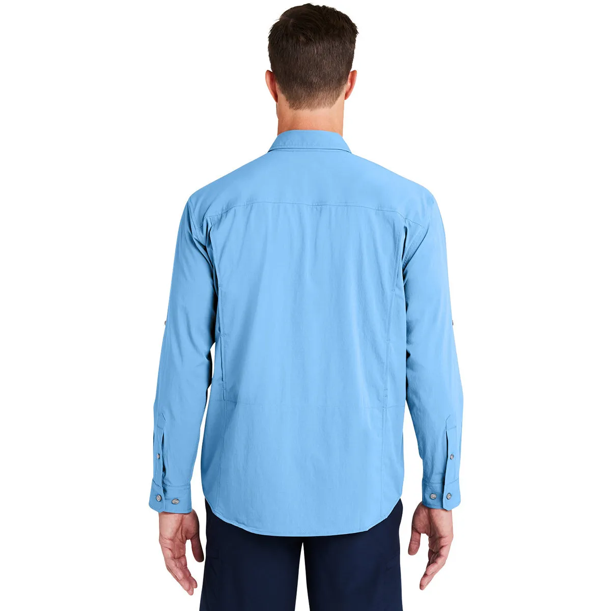 HUK Men's Marolina Blue Creekbed Long Sleeve Shirt sold by Merchology product image thumbnail 5