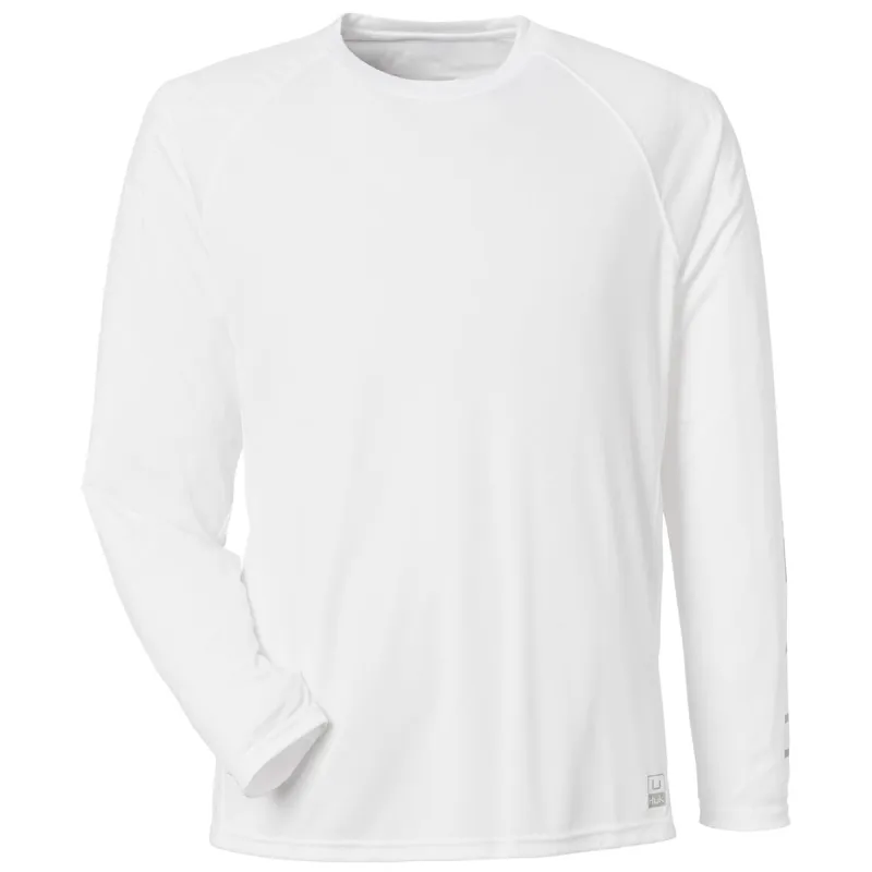 HUK Men's White Pursuit Long-Sleeve T-Shirt made by Huk