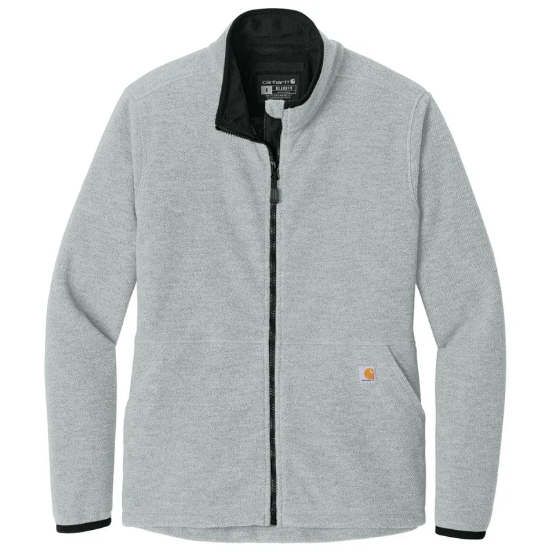 Carhartt Women's Heather Grey Textured Full-Zip Fleece Jacket made by Carhartt