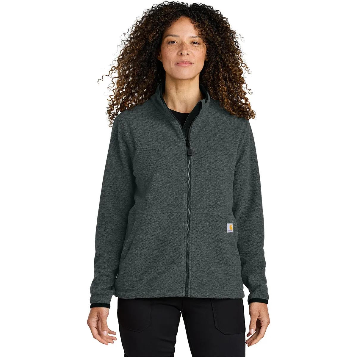 Carhartt Women's Carbon Heather Textured Full-Zip Fleece Jacket sold by Merchology product image thumbnail 3