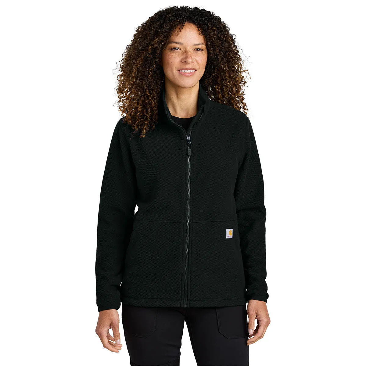Carhartt Women's Black Textured Full-Zip Fleece Jacket sold by Merchology product image thumbnail 3