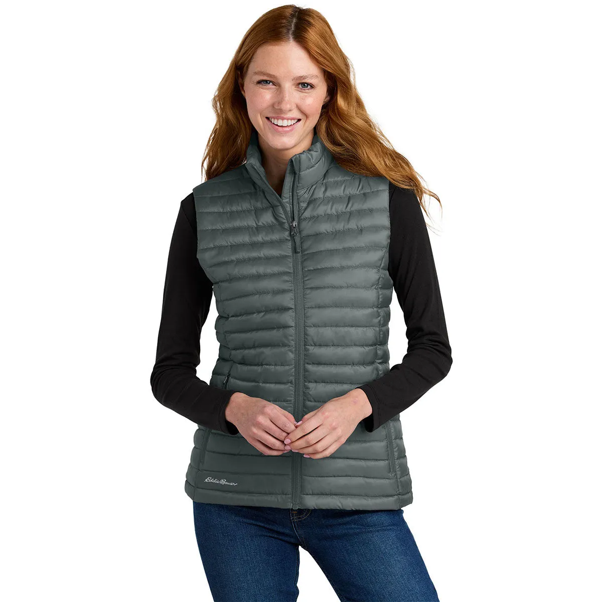 Eddie Bauer Women's Metal Grey Packable Quilted Vest sold by Merchology product image thumbnail 3