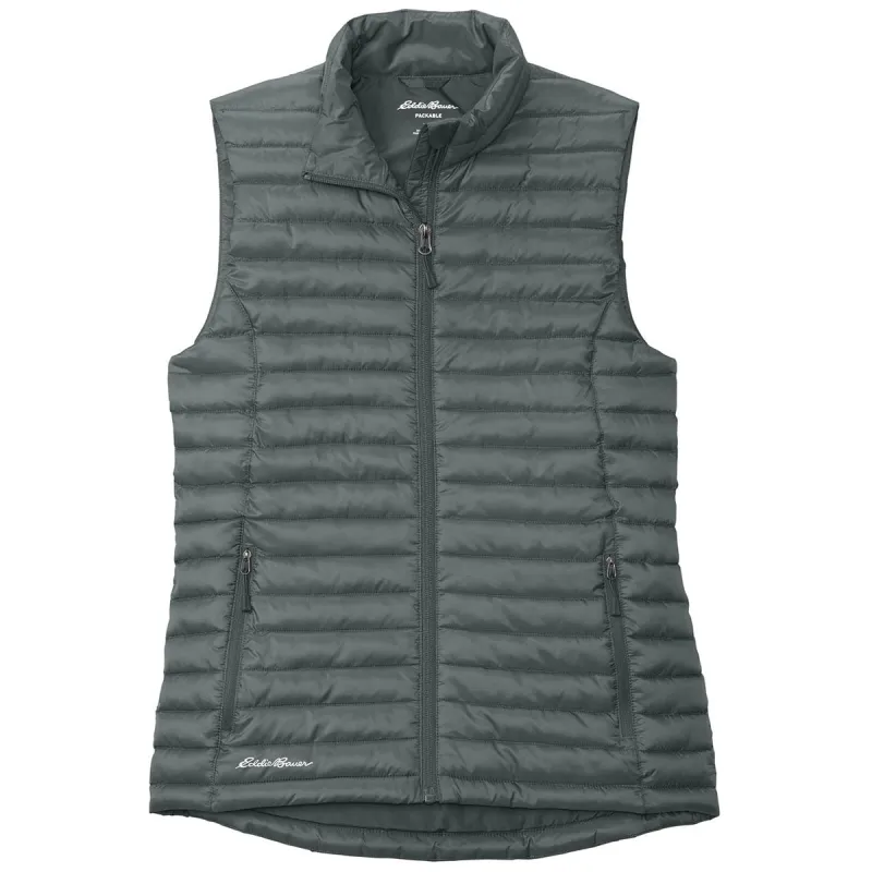 Eddie Bauer Women's Metal Grey Packable Quilted Vest made by Eddie Bauer