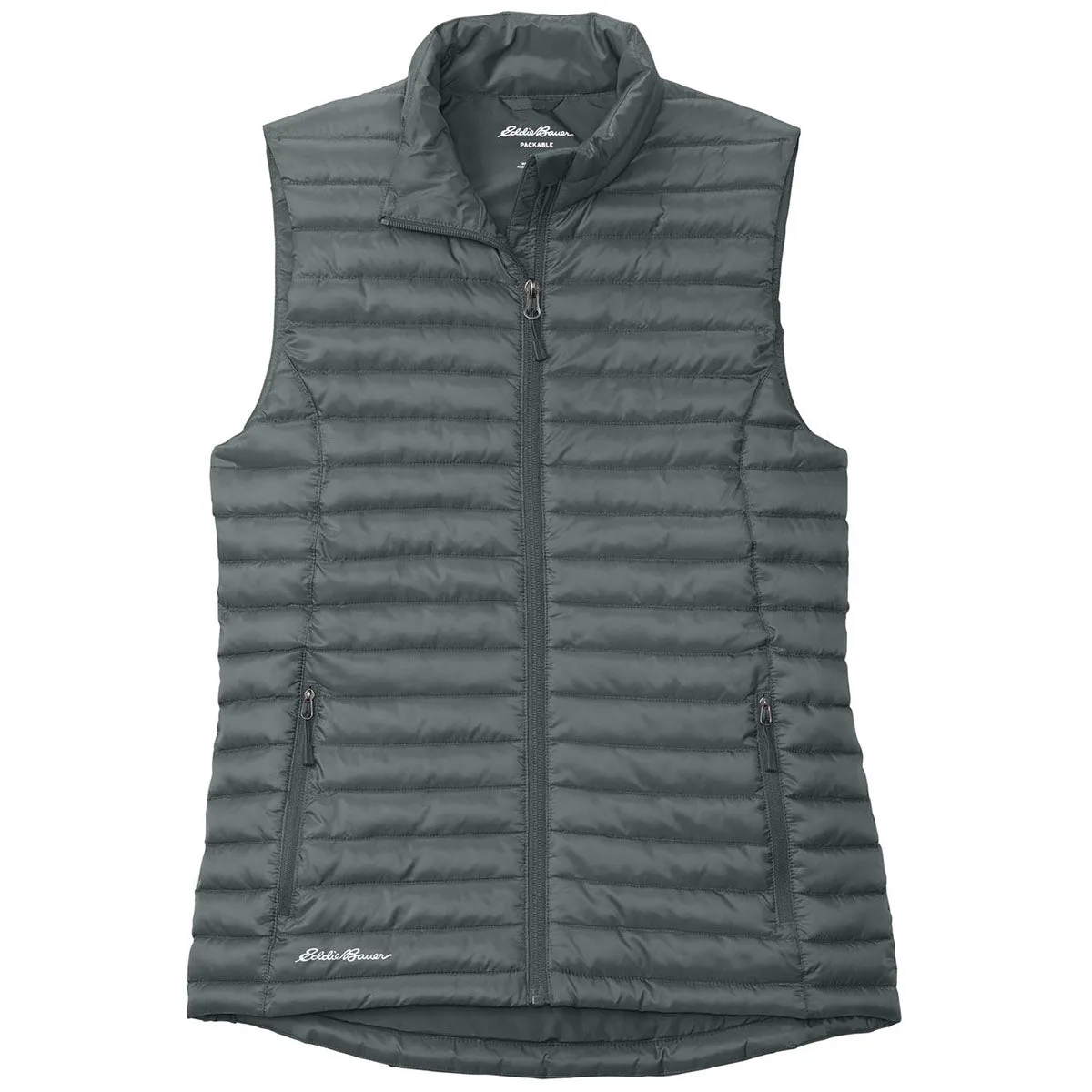 Eddie Bauer Women's Metal Grey Packable Quilted Vest sold by Merchology