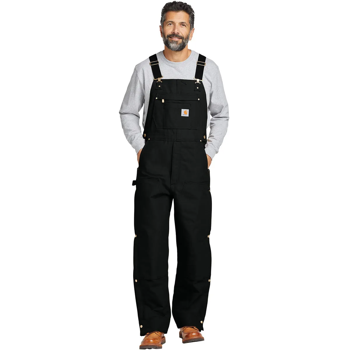 Carhartt Unisex Black Short Firm Duck Insulated Bib Overalls sold by Merchology product image thumbnail 3