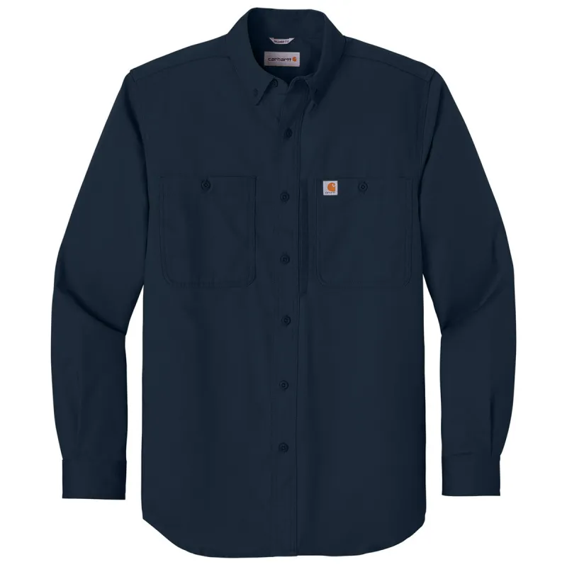 Carhartt Men's Navy Rugged Professional Series Long Sleeve Shirt made by Carhartt