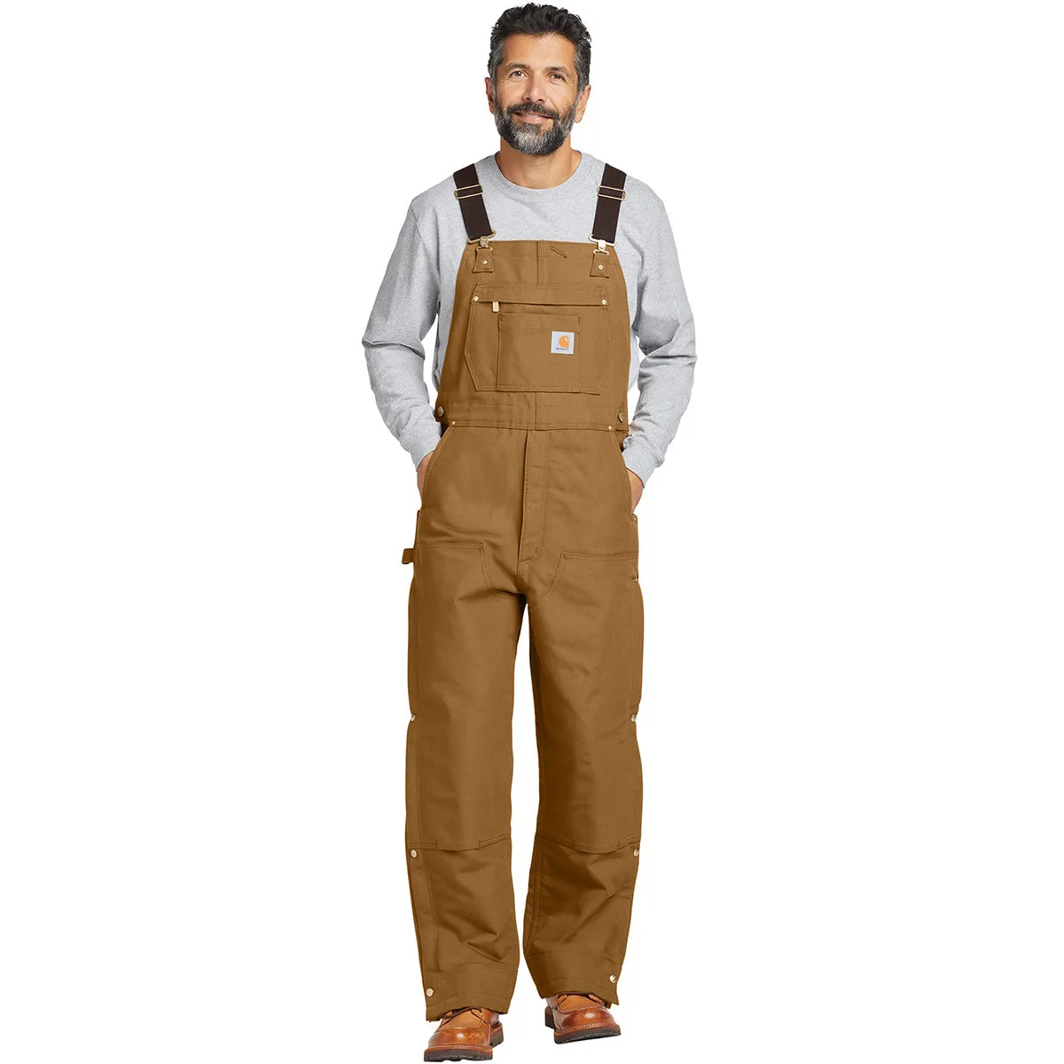 Carhartt Unisex Carhartt Brown Firm Duck Insulated Bib Overalls sold by Merchology product image thumbnail 3