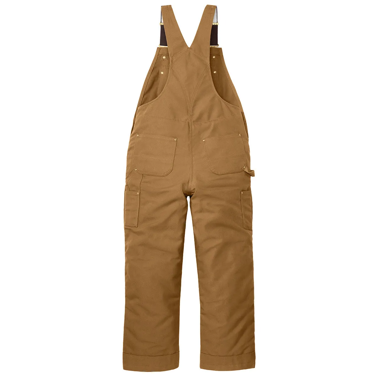 Carhartt Unisex Carhartt Brown Firm Duck Insulated Bib Overalls sold by Merchology