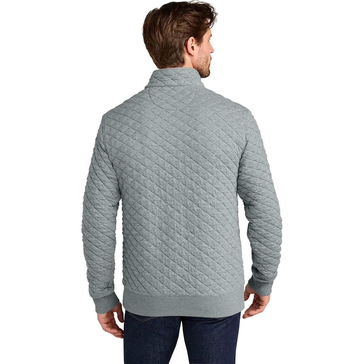 Brooks Brothers Men's Light Shadow Grey Heather Diamond Quilt 1/4-Zip sold by Merchology product image thumbnail 4