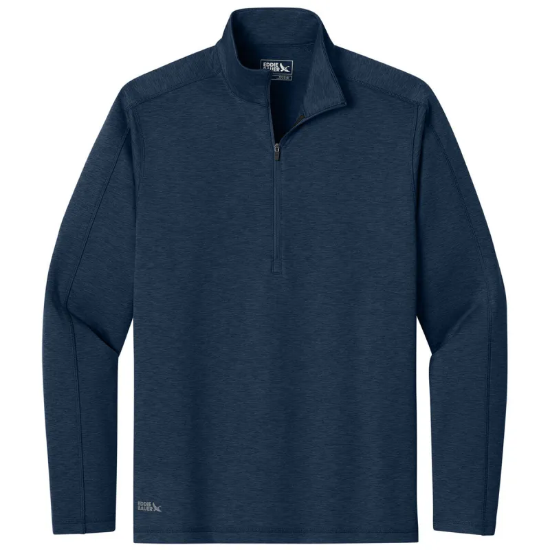 Eddie Bauer Men's River Blue Navy Heather Adventurer 1/4-Zip made by Eddie Bauer