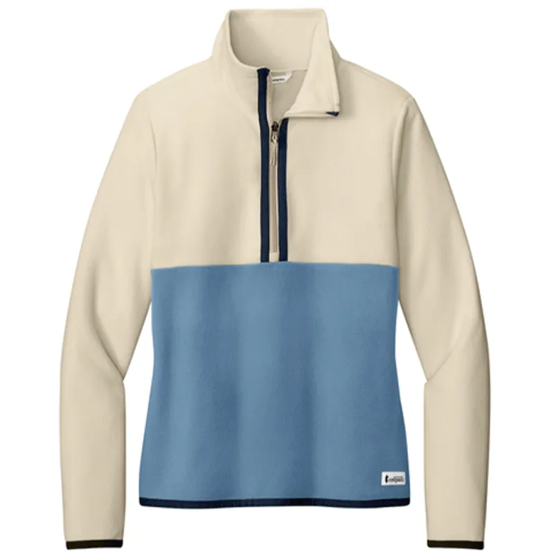 Cotopaxi Women's Cream/Fjord Amado 1/2-Zip Fleece made by cotopaxi