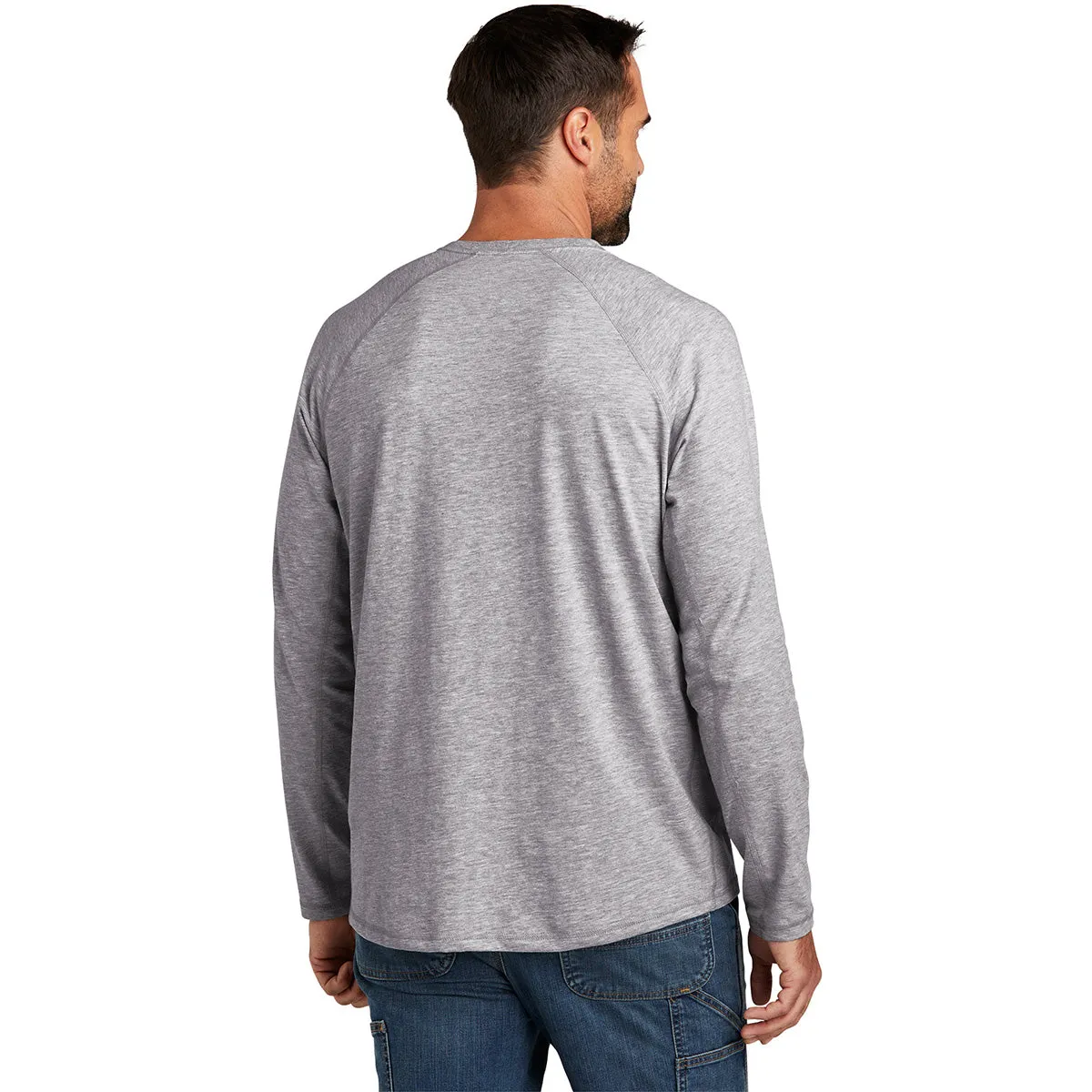 Carhartt Men's Heather Grey Force Long Sleeve Pocket T-Shirt sold by Merchology product image thumbnail 4