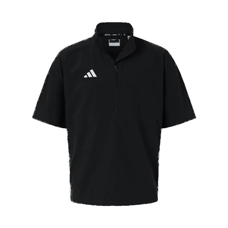 Adidas Men's Black/White Short Sleeve Quarter-Zip Pullover made by Adidas