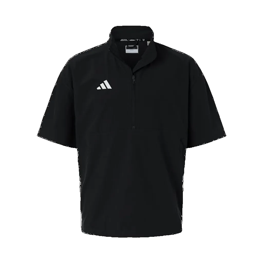 Adidas Men's Black/White Short Sleeve Quarter-Zip Pullover sold by Merchology