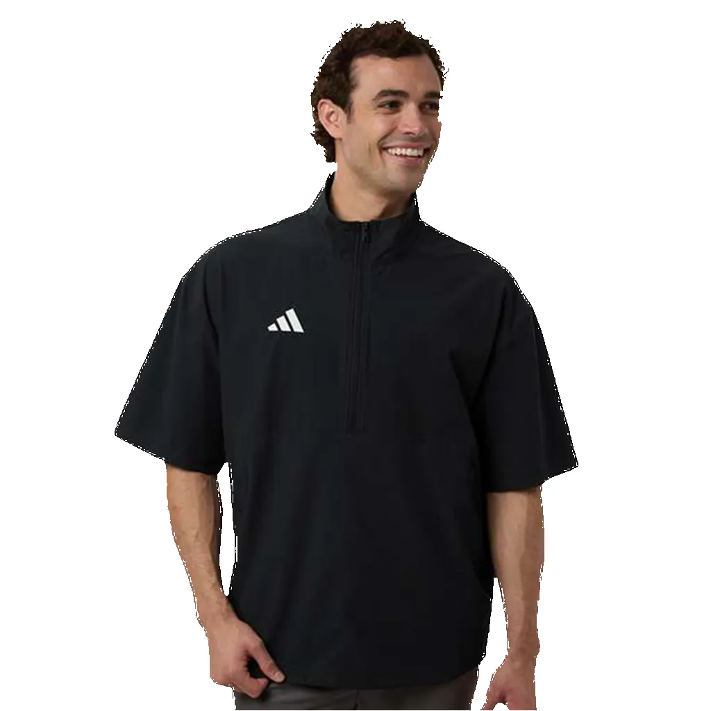 Adidas Men's Black/White Short Sleeve Quarter-Zip Pullover sold by Merchology product image thumbnail 4
