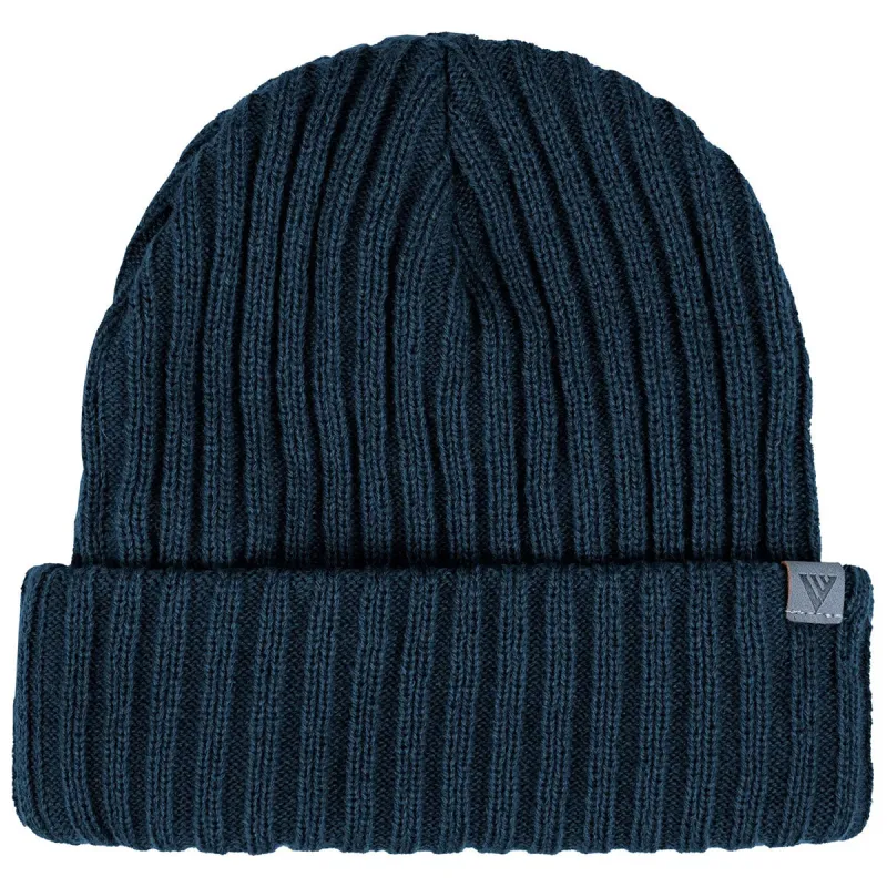 Levelwear Navy Slope Merino Wool Beanie made by Merchology