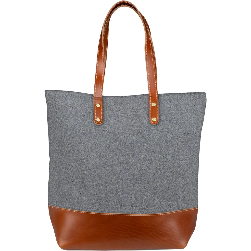 Heritage Gear Grey/Tan Wool Tote sold by Merchology product image thumbnail 2