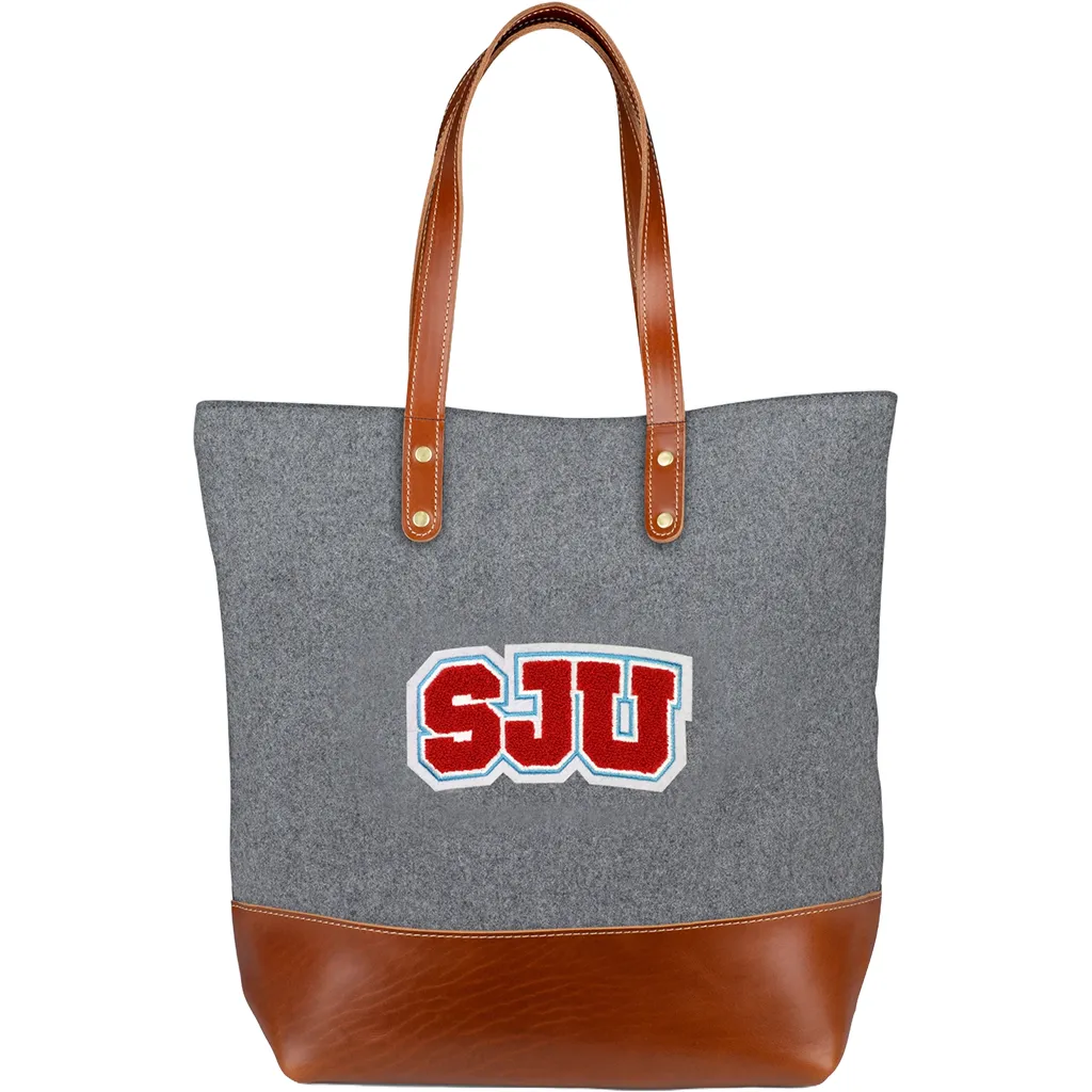Heritage Gear Grey/Tan Wool Tote sold by Merchology