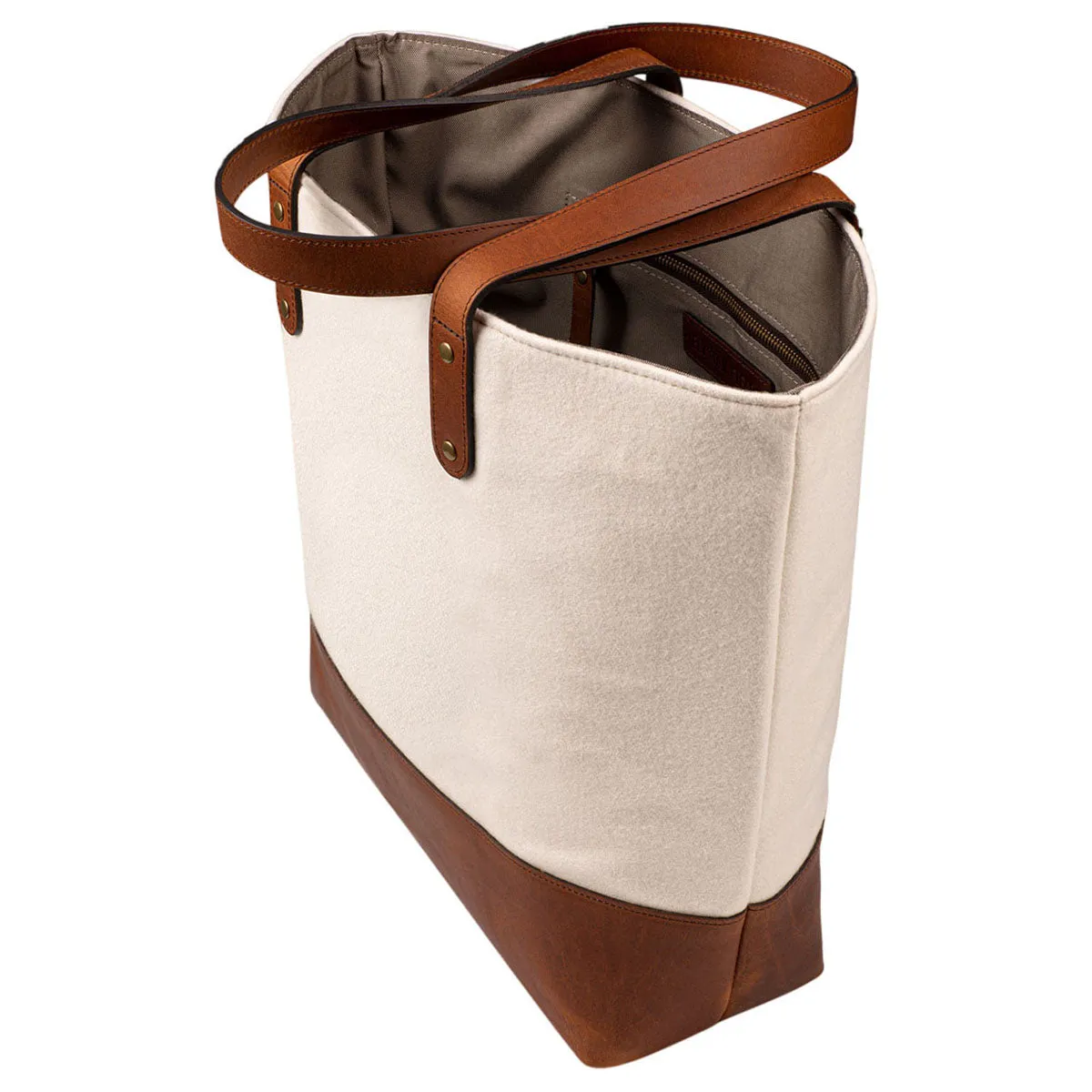Heritage Gear Cream/Tan Wool Tote sold by Merchology product image thumbnail 3