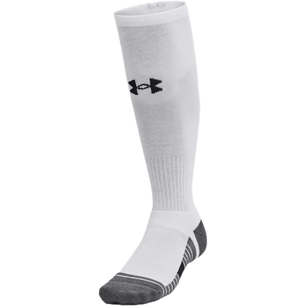 Under Armour White/Pitch Gray/Black Unisex Over-The-Calf Socks sold by Merchology