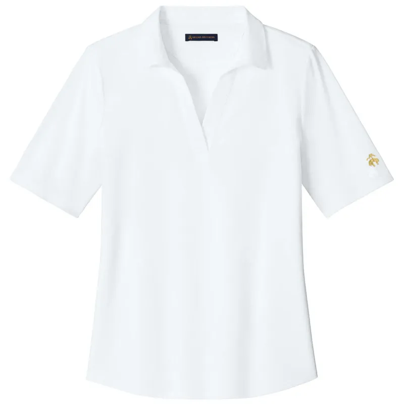 Brooks Brothers Women's White Pinpoint Pique Polo made by Brooks Brothers