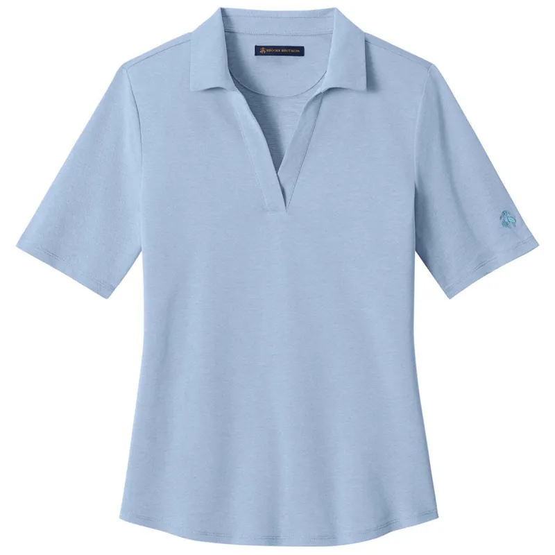 Brooks Brothers Women's Newport Blue End On End Pinpoint Pique Polo made by Brooks Brothers