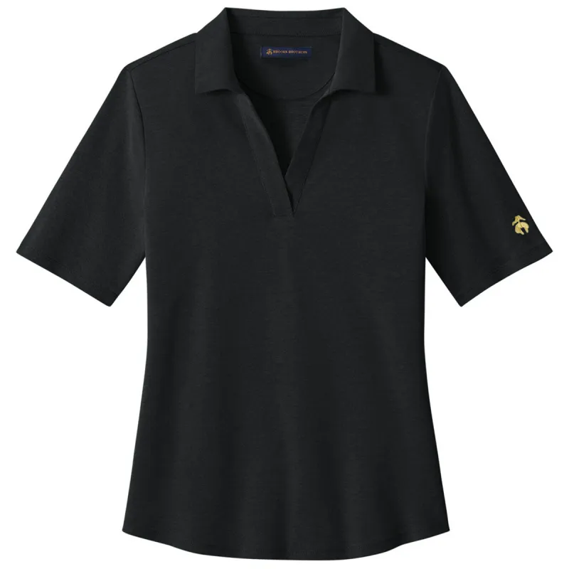 Brooks Brothers Women's Deep Black Pinpoint Pique Polo made by Brooks Brothers