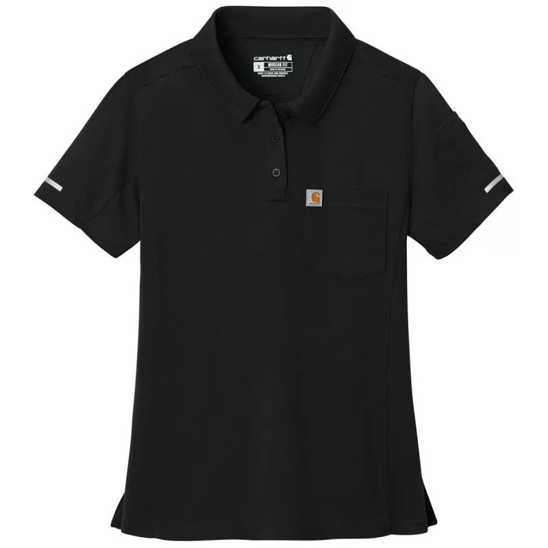 Carhartt Women's Black FLD & RSCU Polo made by Carhartt