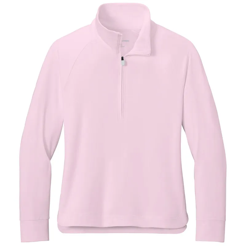 Brooks Brothers Women's Pearl Pink Luxe Performance 1/4-Zip made by Brooks Brothers