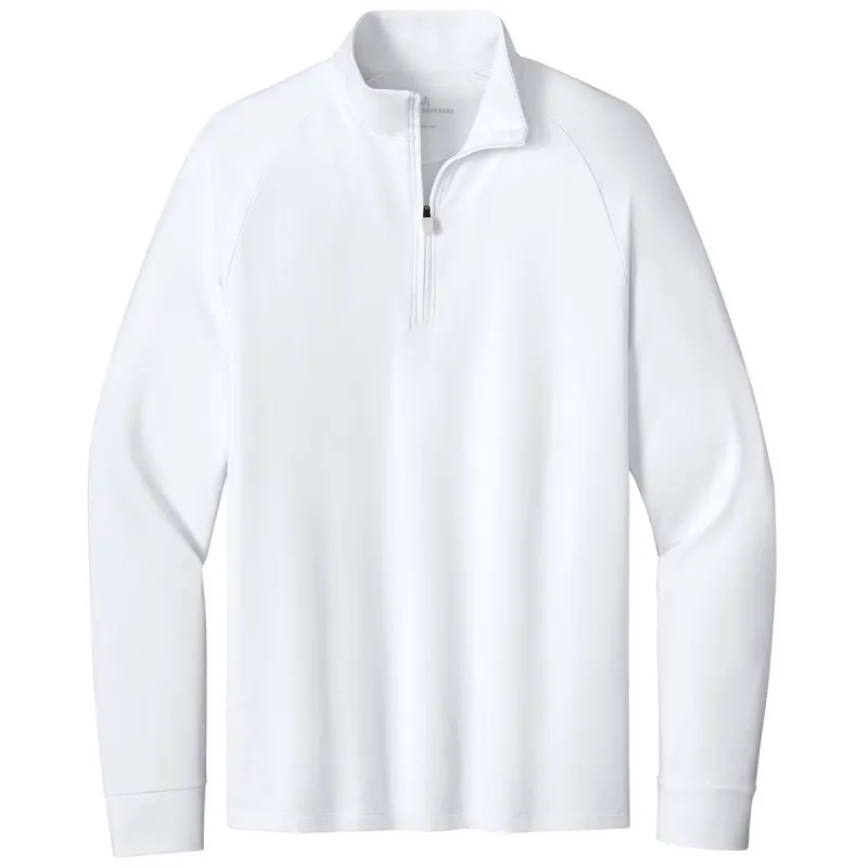 Brooks Brothers Men's White Luxe Performance 1/4-Zip made by Brooks Brothers