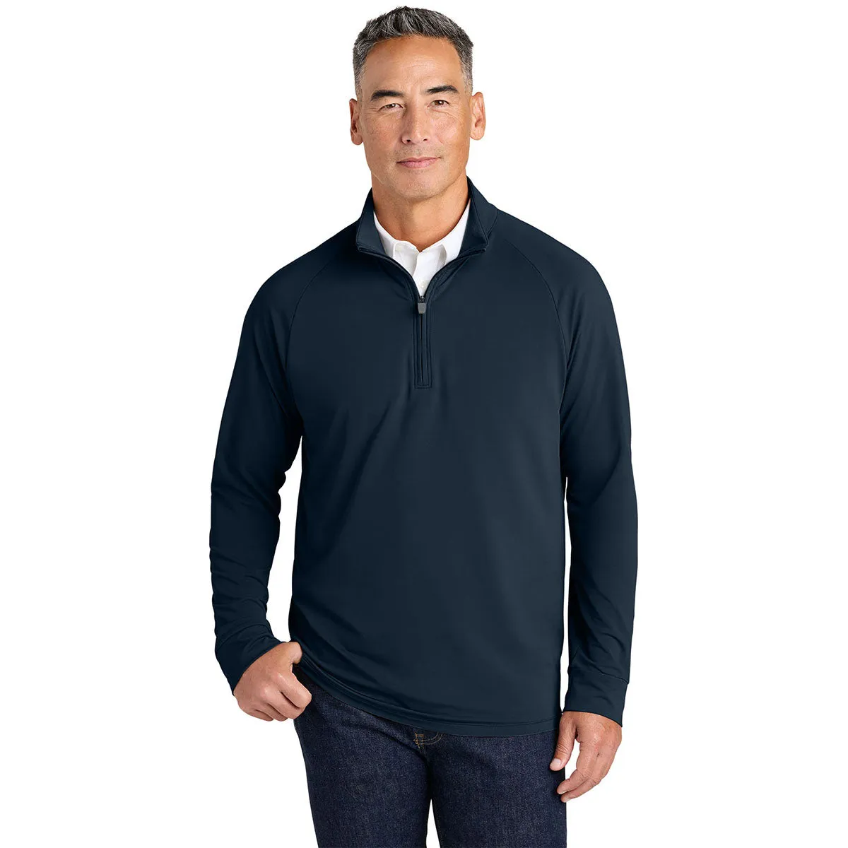 Brooks Brothers Men's Navy Blazer Luxe Performance 1/4-Zip sold by Merchology product image thumbnail 3