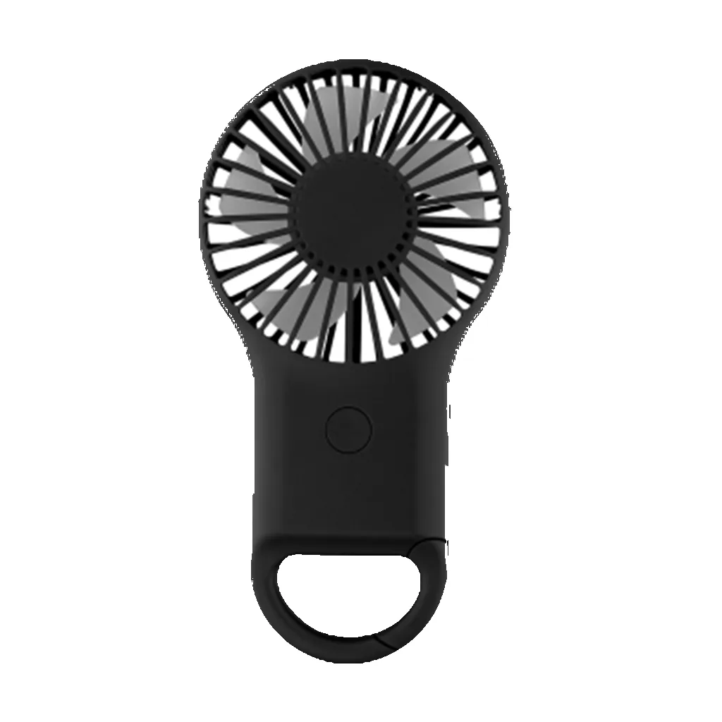 Hit Black Rechargeable Handheld Fan With Carabiner 2.0 sold by Merchology