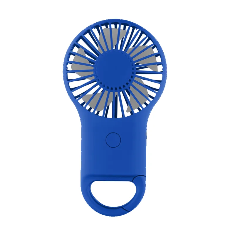 Hit Royal Blue Rechargeable Handheld Fan With Carabiner 2.0 made by Merchology