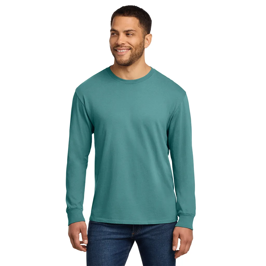 Port & Company Unisex Peacock Beach Wash Garment-Dyed Long Sleeve Tee sold by Merchology product image thumbnail 3