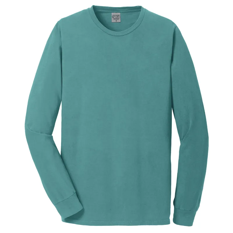 Port & Company Unisex Peacock Beach Wash Garment-Dyed Long Sleeve Tee made by Merchology