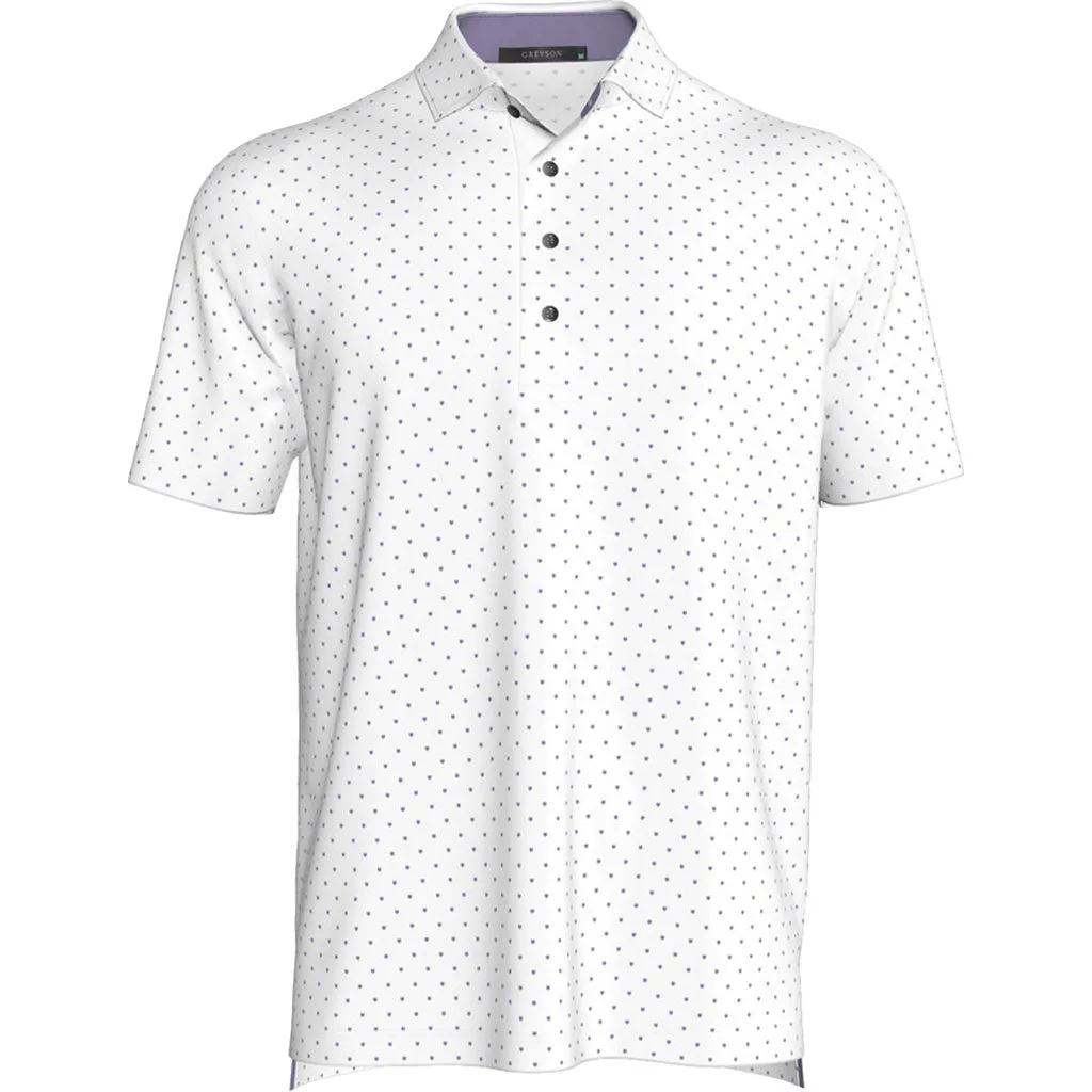 Greyson Men's Toadflax/Artic Pack Dot Polo sold by Merchology