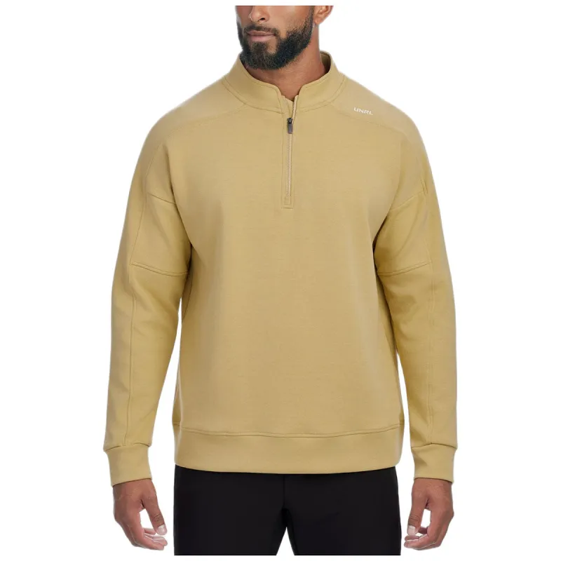 UNRL Men's Mustard Outbound Quarter Zip made by Merchology