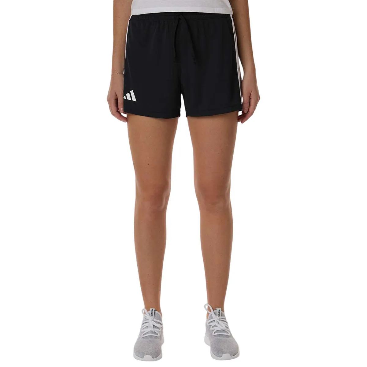 Adidas Women's Black/White 3-Stripes 3" Shorts sold by Merchology product image thumbnail 3