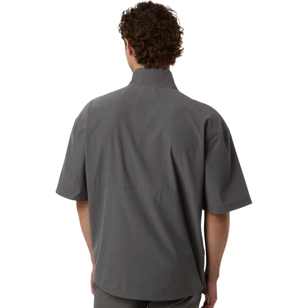 Adidas Men's Team Grey Four/ White Short Sleeve Quarter-Zip Pullover sold by Merchology product image thumbnail 4